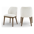 Meridian Furniture Valeo Cream Linen Textured Fabric Dining Chair (Set of 2)