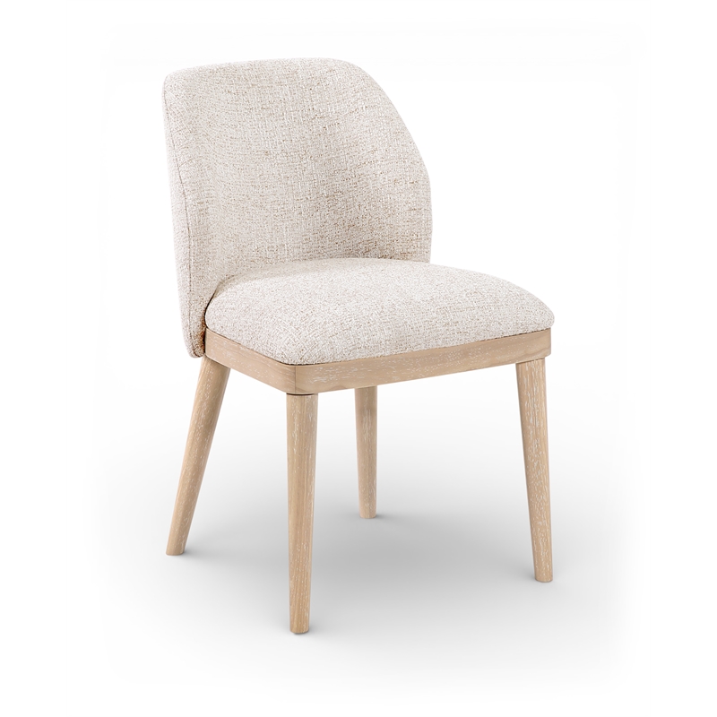 Meridian Furniture Valeo Beige Linen Textured Fabric Dining Chair (Set of 2)