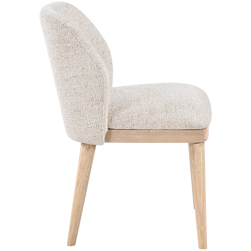 Meridian Furniture Valeo Beige Linen Textured Fabric Dining Chair (Set of 2)