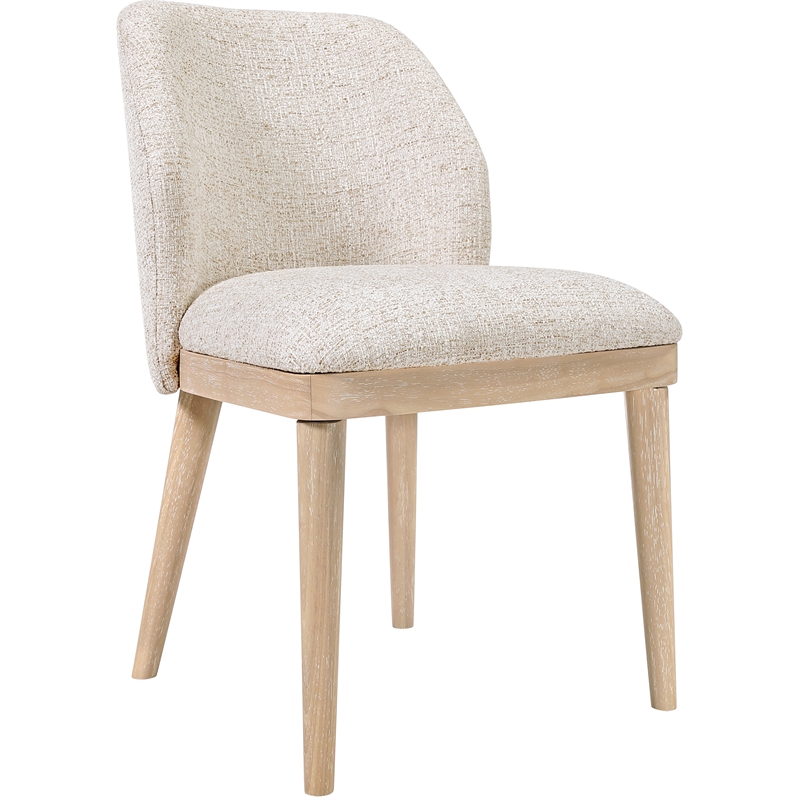 Meridian Furniture Valeo Beige Linen Textured Fabric Dining Chair (Set of 2)