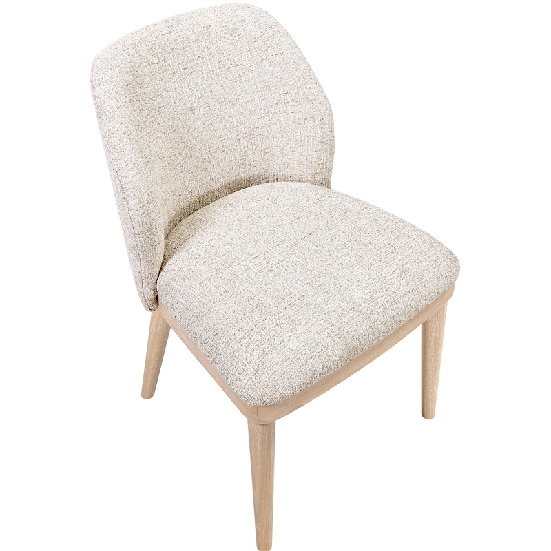 Meridian Furniture Valeo Beige Linen Textured Fabric Dining Chair (Set of 2)