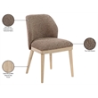 Meridian Furniture Valeo Brown Linen Textured Fabric Dining Chair (Set of 2)