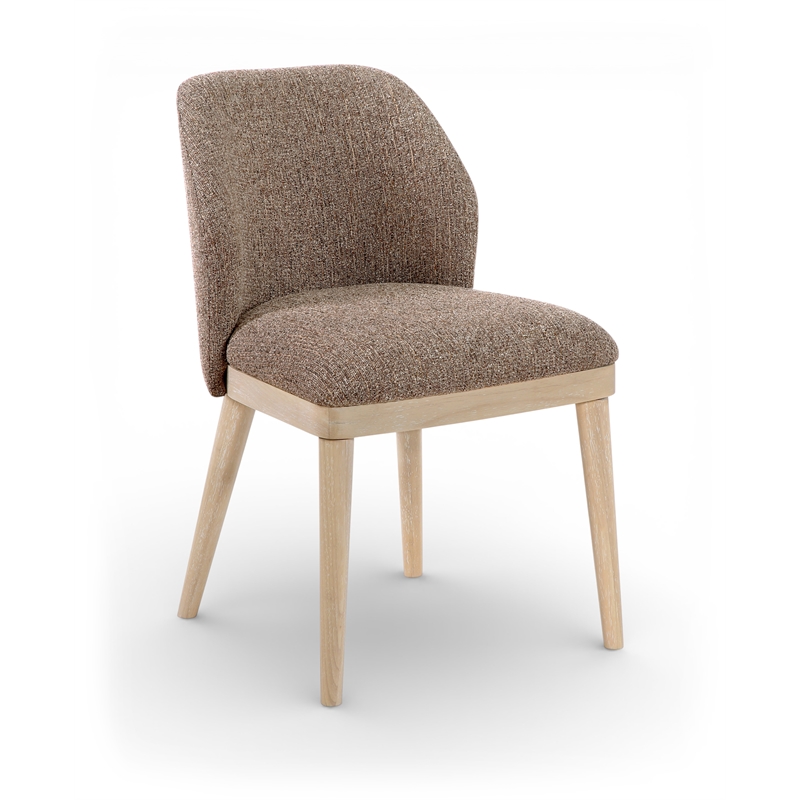 Meridian Furniture Valeo Brown Linen Textured Fabric Dining Chair (Set of 2)