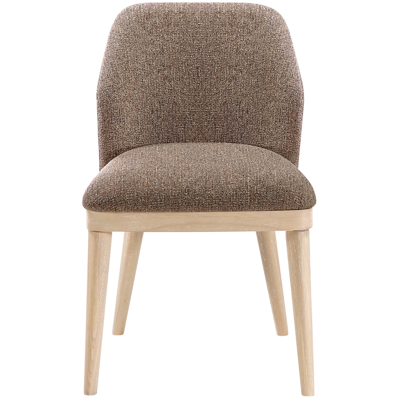 Meridian Furniture Valeo Brown Linen Textured Fabric Dining Chair (Set of 2)