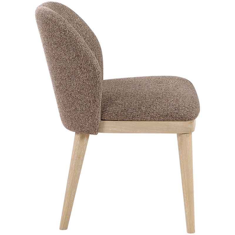 Meridian Furniture Valeo Brown Linen Textured Fabric Dining Chair (Set of 2)