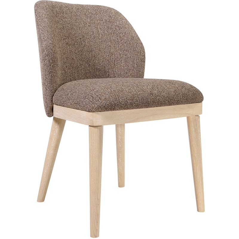 Meridian Furniture Valeo Brown Linen Textured Fabric Dining Chair (Set of 2)