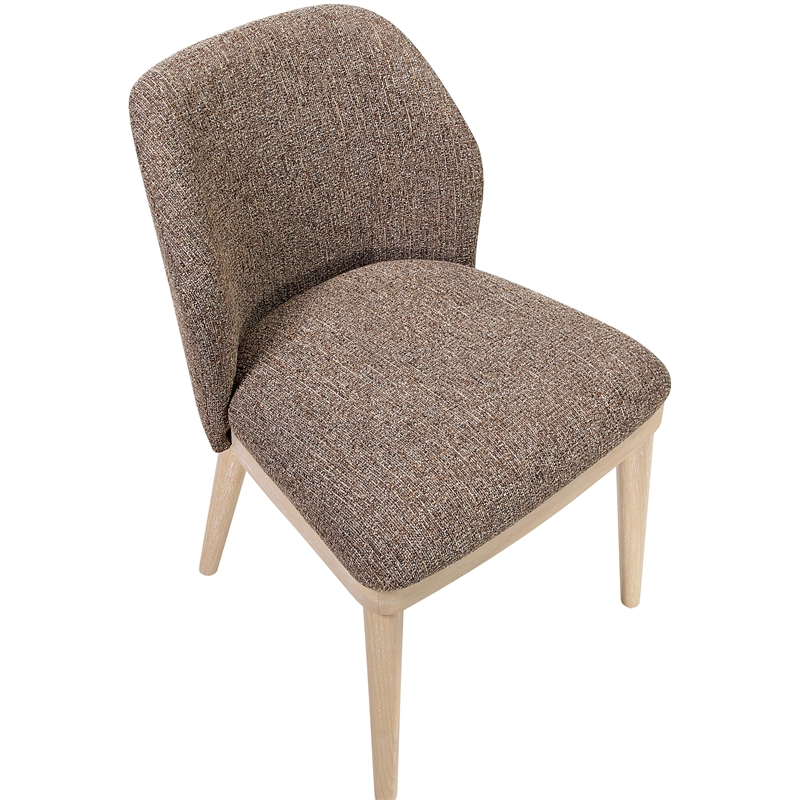 Meridian Furniture Valeo Brown Linen Textured Fabric Dining Chair (Set of 2)