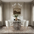 Meridian Furniture Valeo Cream Linen Textured Fabric Dining Chair (Set of 2)
