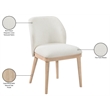 Meridian Furniture Valeo Cream Linen Textured Fabric Dining Chair (Set of 2)