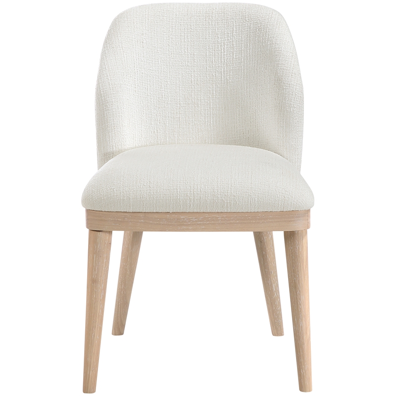 Meridian Furniture Valeo Cream Linen Textured Fabric Dining Chair (Set of 2)