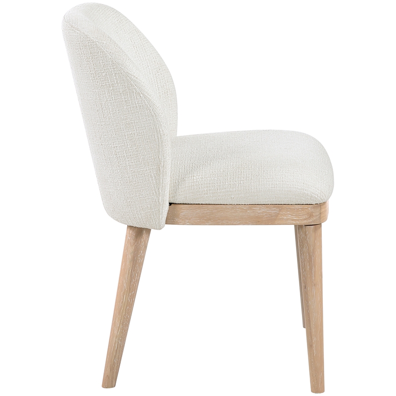 Meridian Furniture Valeo Cream Linen Textured Fabric Dining Chair (Set of 2)