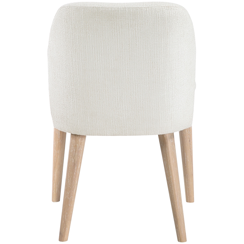 Meridian Furniture Valeo Cream Linen Textured Fabric Dining Chair (Set of 2)
