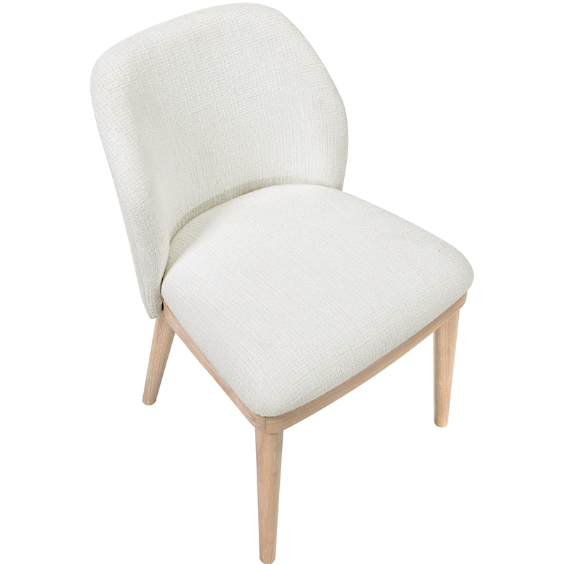 Meridian Furniture Valeo Cream Linen Textured Fabric Dining Chair (Set of 2)
