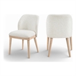 Meridian Furniture Valeo Cream Linen Textured Fabric Dining Chair (Set of 2)