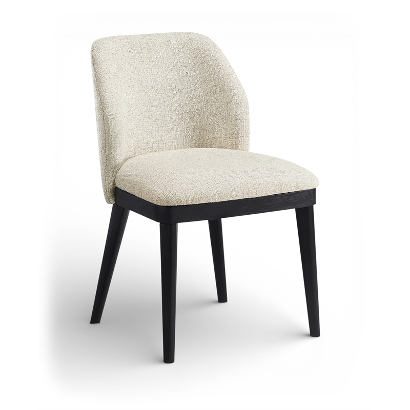 Meridian Furniture Valeo Beige Linen Textured Fabric Dining Chair (Set of 2)