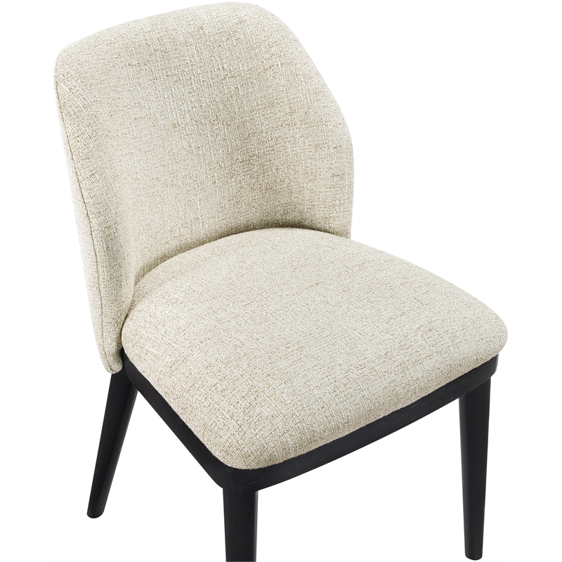 Meridian Furniture Valeo Beige Linen Textured Fabric Dining Chair (Set of 2)