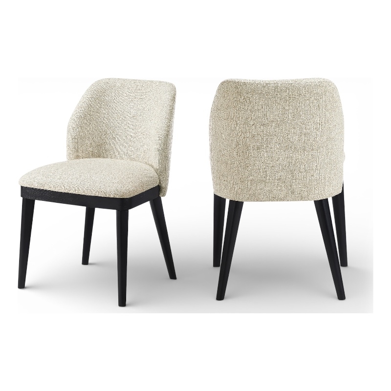 Meridian Furniture Valeo Beige Linen Textured Fabric Dining Chair (Set of 2)
