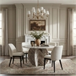 Meridian Furniture Valeo Cream Linen Textured Fabric Dining Chair (Set of 2)