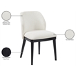 Meridian Furniture Valeo Cream Linen Textured Fabric Dining Chair (Set of 2)