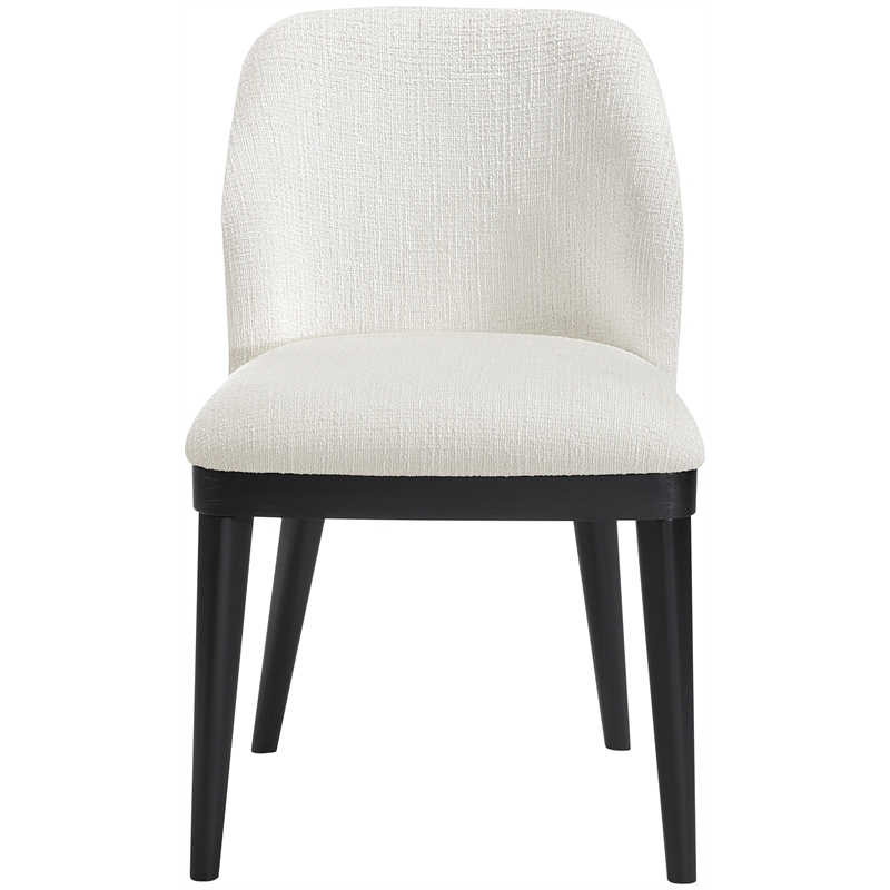 Meridian Furniture Valeo Cream Linen Textured Fabric Dining Chair (Set of 2)