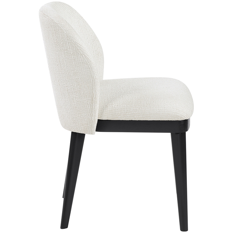 Meridian Furniture Valeo Cream Linen Textured Fabric Dining Chair (Set of 2)