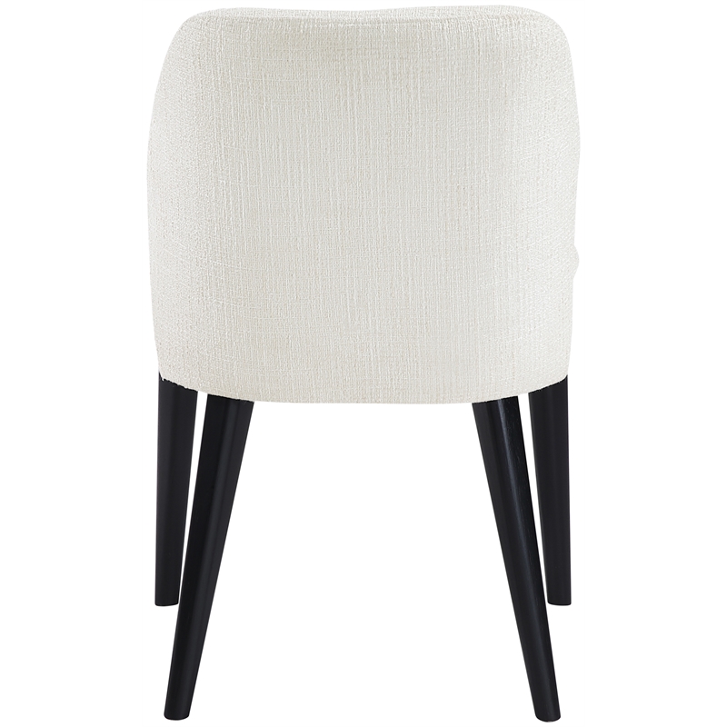 Meridian Furniture Valeo Cream Linen Textured Fabric Dining Chair (Set of 2)