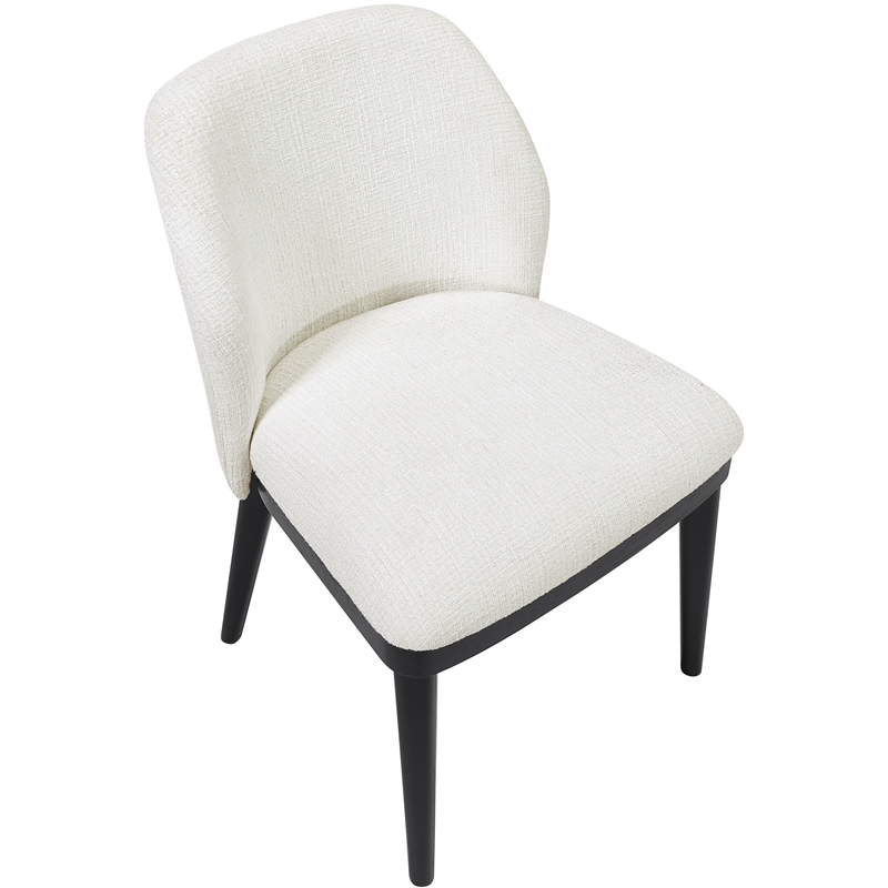 Meridian Furniture Valeo Cream Linen Textured Fabric Dining Chair (Set of 2)
