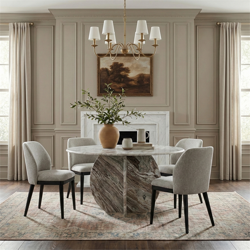 Meridian Furniture Valeo Grey Linen Textured Fabric Dining Chair (Set of 2)