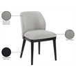 Meridian Furniture Valeo Grey Linen Textured Fabric Dining Chair (Set of 2)