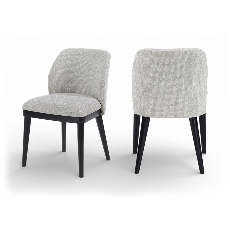 Meridian Furniture Valeo Grey Linen Textured Fabric Dining Chair (Set of 2)