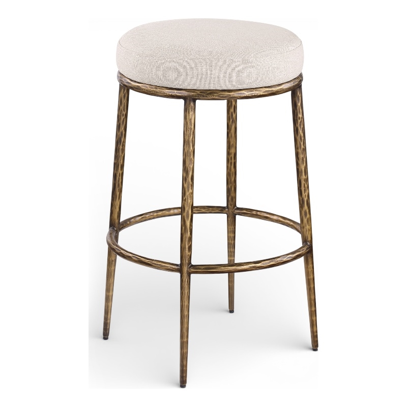 Meridian Furniture Ferro Beige Performance Fabric Upholstered Bar Stool