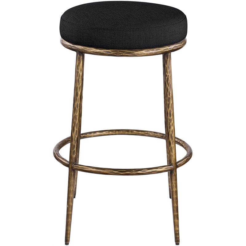 Meridian Furniture Ferro Black Performance Fabric Upholstered Bar Stool