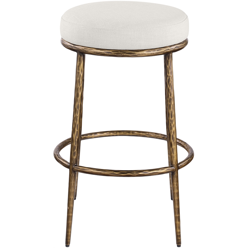 Meridian Furniture Ferro Cream Performance Fabric Upholstered Bar Stool