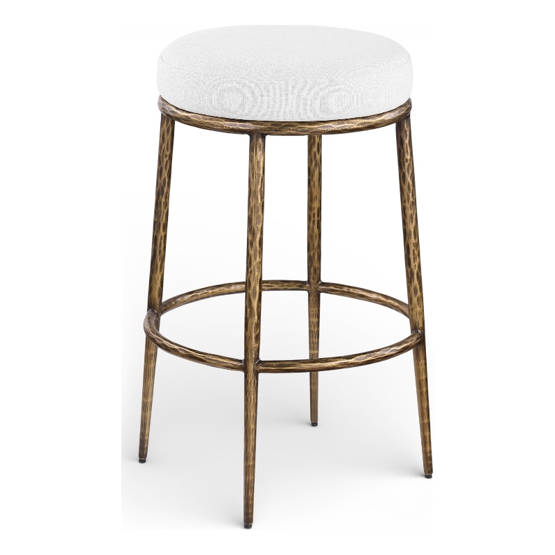 Meridian Furniture Ferro White Performance Fabric Upholstered Bar Stool