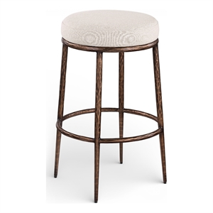 Meridian Furniture Ferro Beige Performance Fabric Upholstered Bar Stool