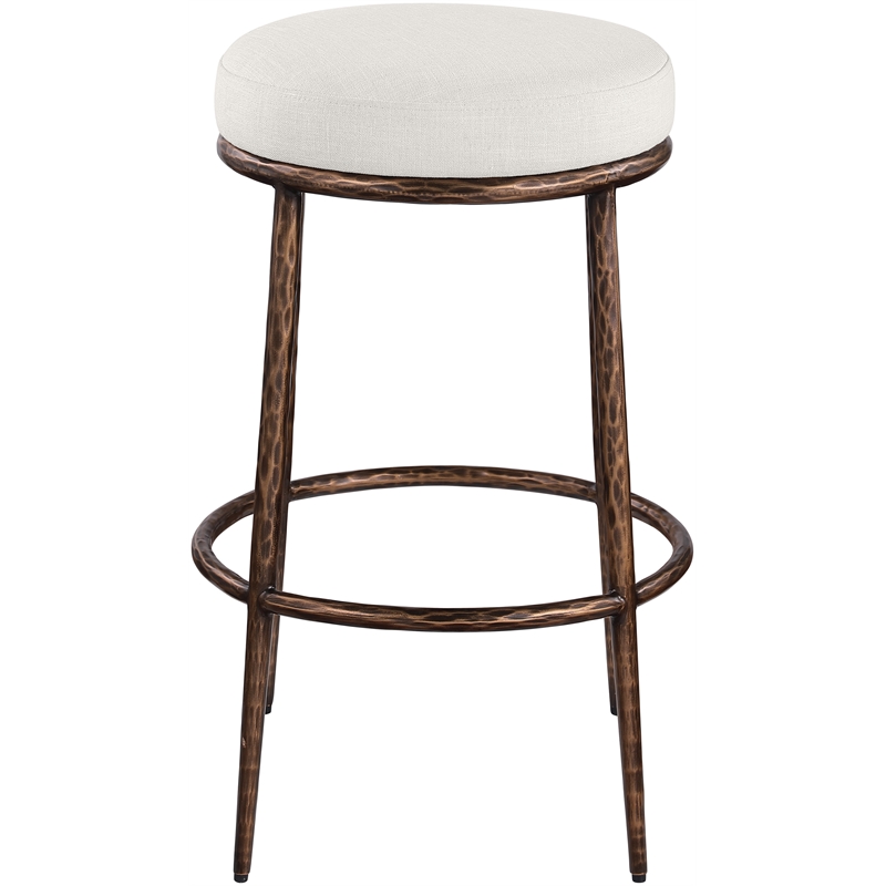 Meridian Furniture Ferro Cream Performance Fabric Upholstered Bar Stool