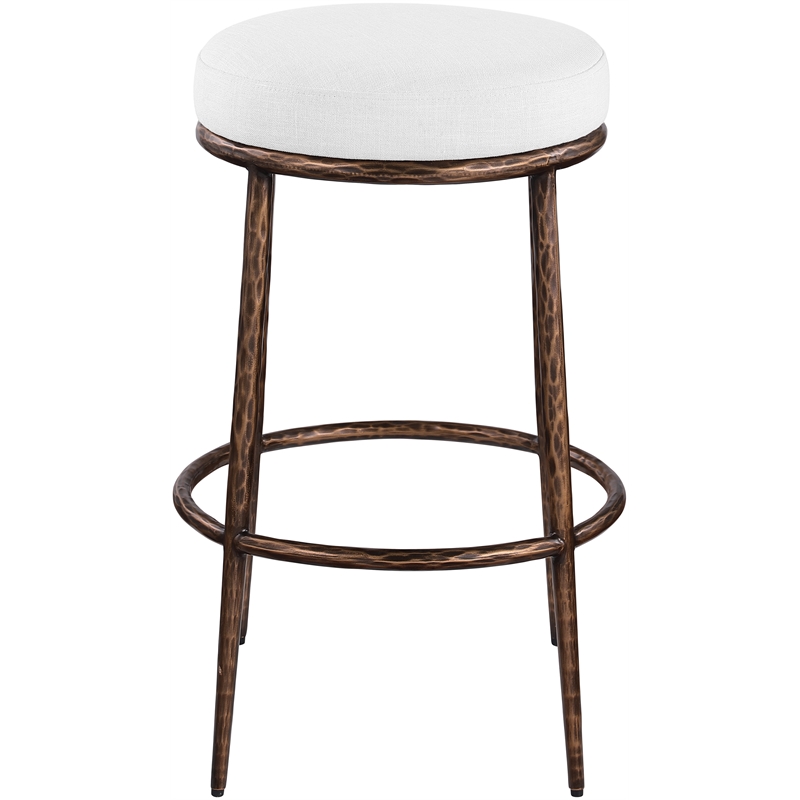 Meridian Furniture Ferro White Performance Fabric Upholstered Bar Stool