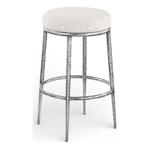 Meridian Furniture Ferro Cream Performance Fabric Upholstered Bar Stool