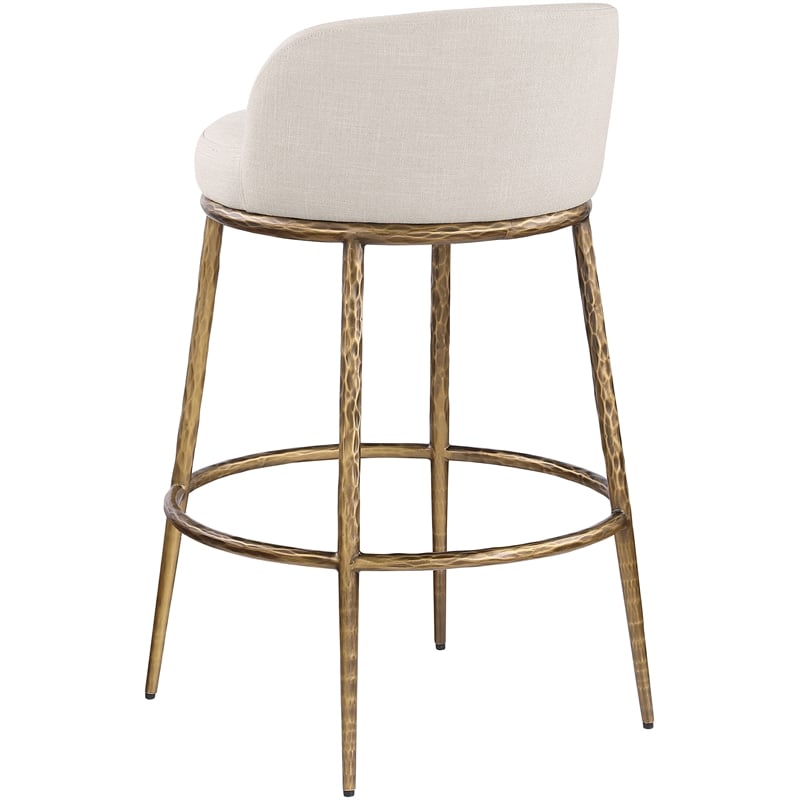 Meridian Furniture Ferro Beige Performance Fabric Upholstered Bar Stool