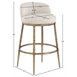 Meridian Furniture Ferro Beige Performance Fabric Upholstered Bar Stool