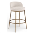 Meridian Furniture Ferro Beige Performance Fabric Upholstered Bar Stool