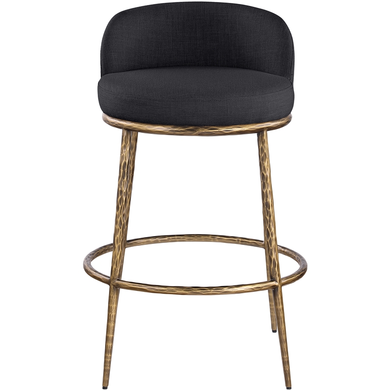 Meridian Furniture Ferro Black Performance Fabric Upholstered Bar Stool