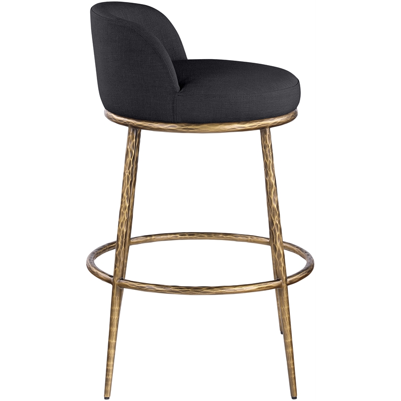 Meridian Furniture Ferro Black Performance Fabric Upholstered Bar Stool