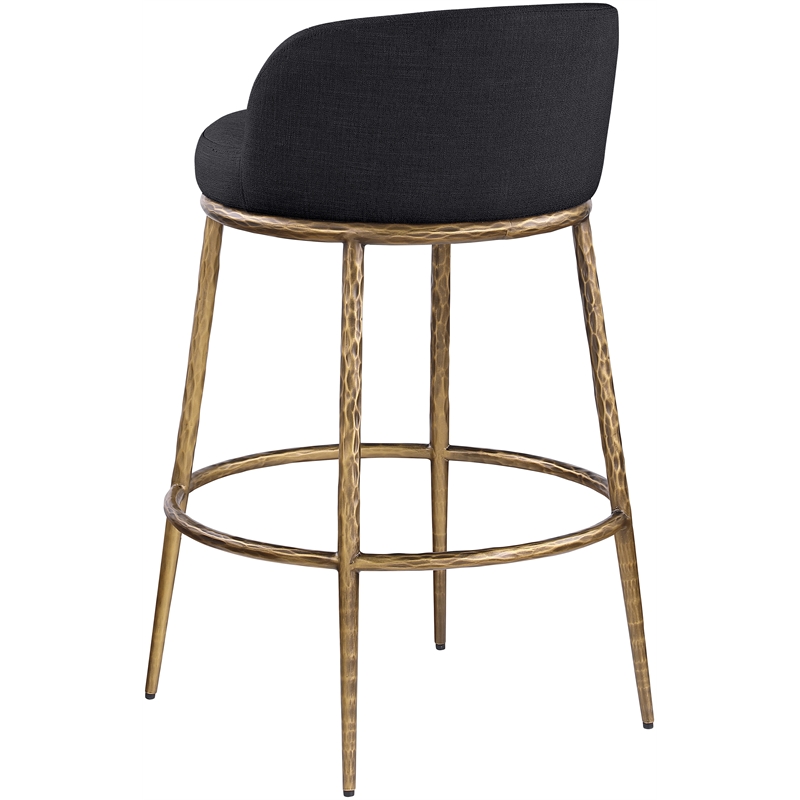 Meridian Furniture Ferro Black Performance Fabric Upholstered Bar Stool