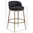 Meridian Furniture Ferro Black Performance Fabric Upholstered Bar Stool