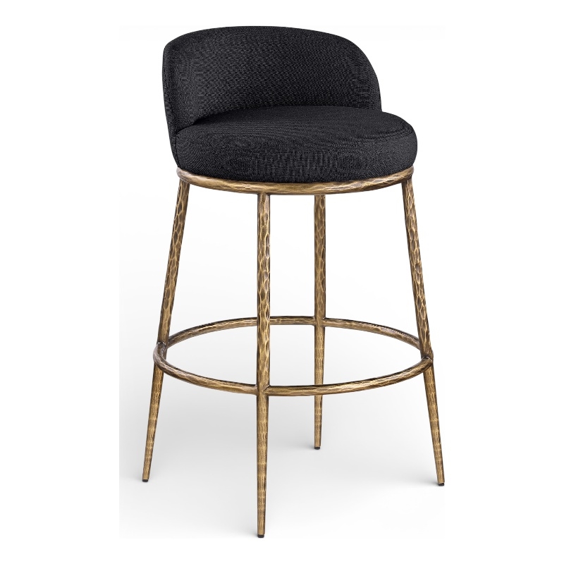 Meridian Furniture Ferro Black Performance Fabric Upholstered Bar Stool
