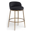Meridian Furniture Ferro Black Performance Fabric Upholstered Bar Stool