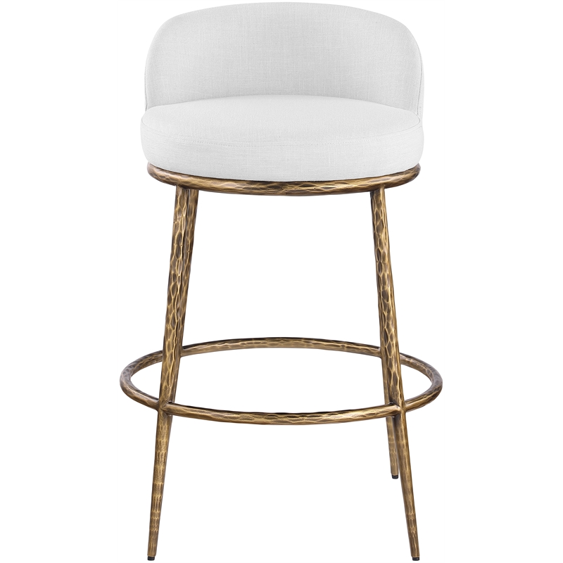 Meridian Furniture Ferro White Performance Fabric Upholstered Bar Stool