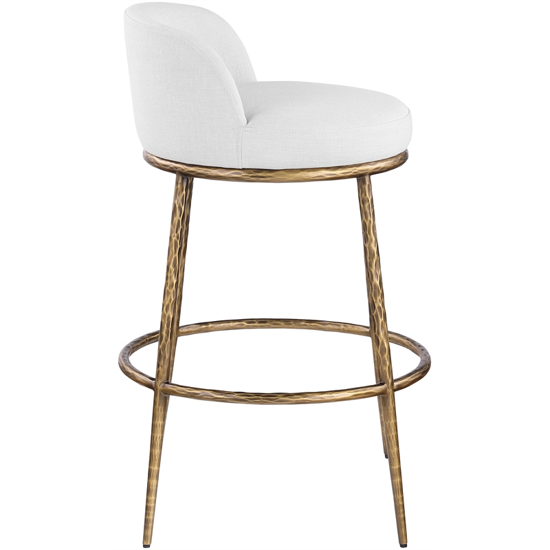 Meridian Furniture Ferro White Performance Fabric Upholstered Bar Stool