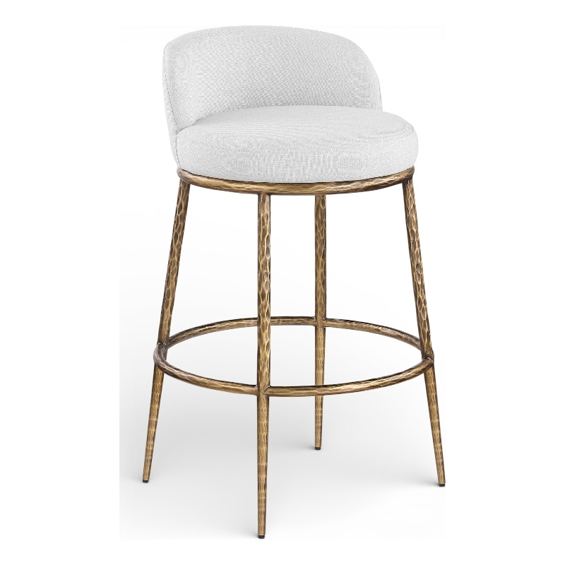 Meridian Furniture Ferro White Performance Fabric Upholstered Bar Stool